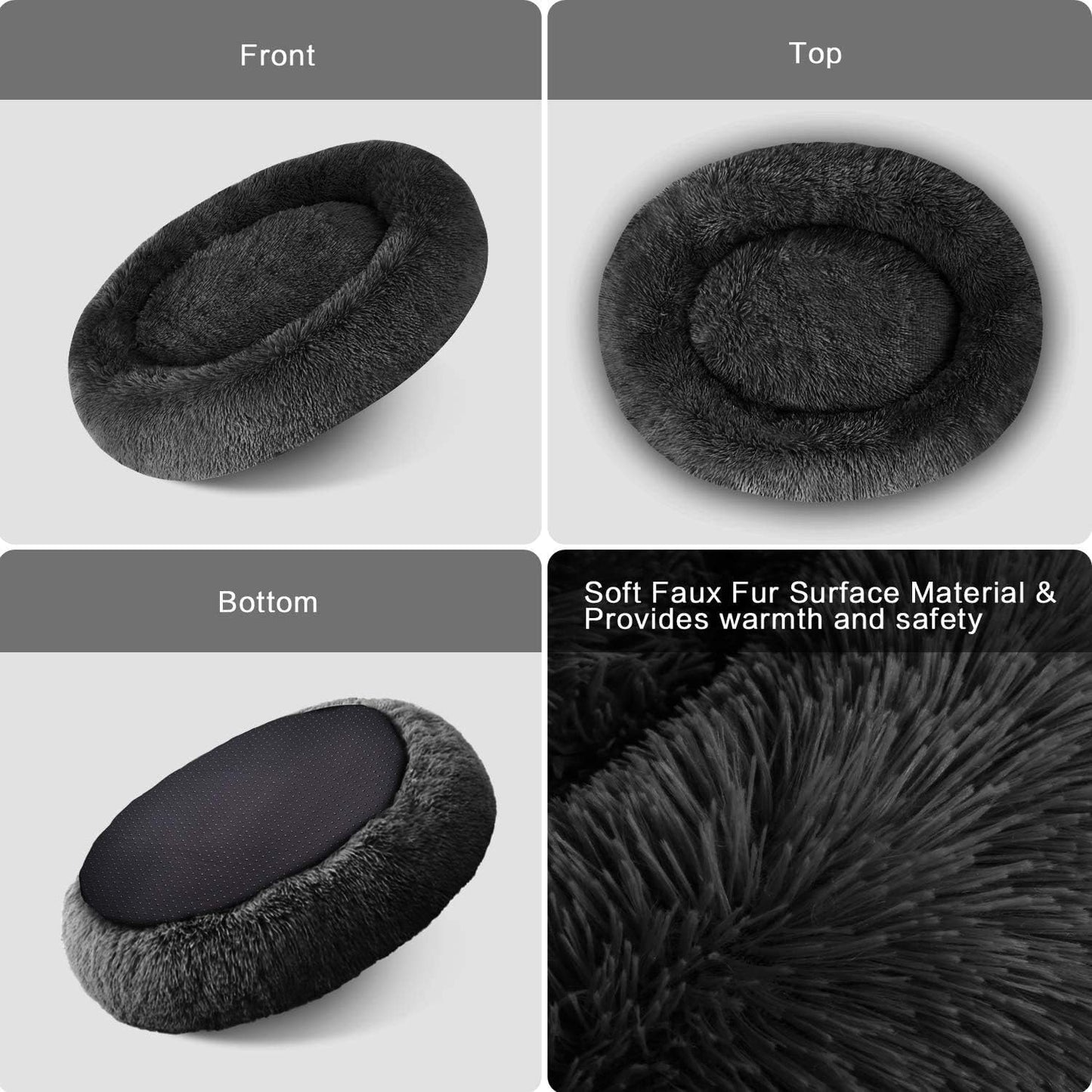 Round Fluffy Soft Pet Cat Dog Bed