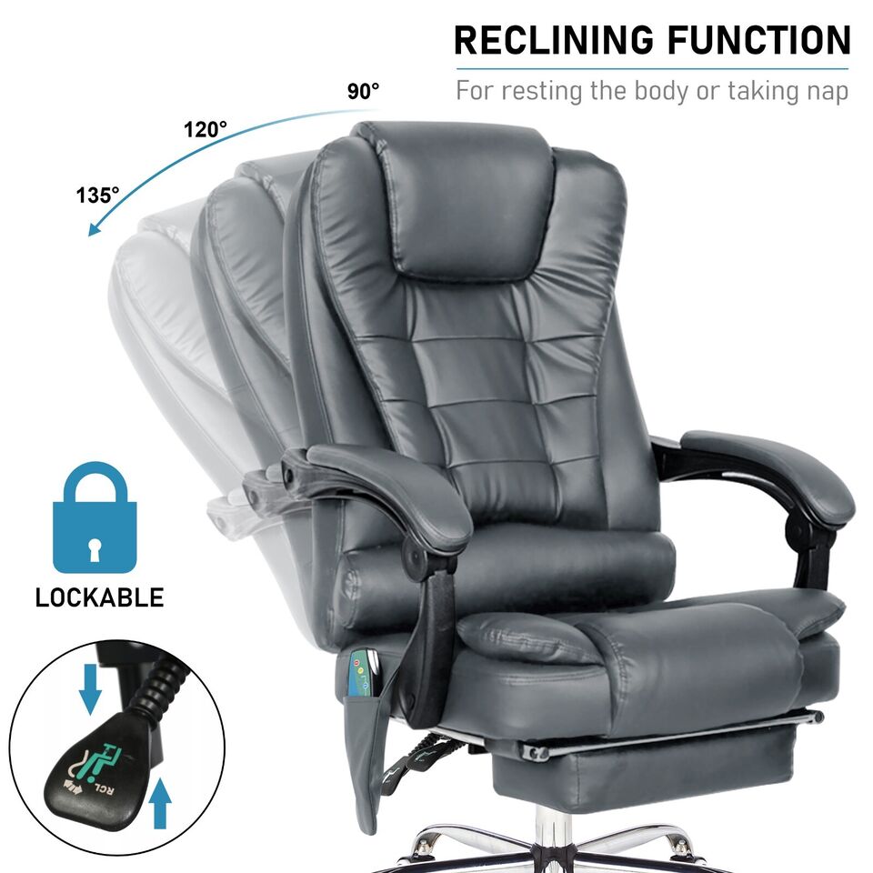 Massage Office Chair Swivel Recliner Computer Desk Gaming Chair