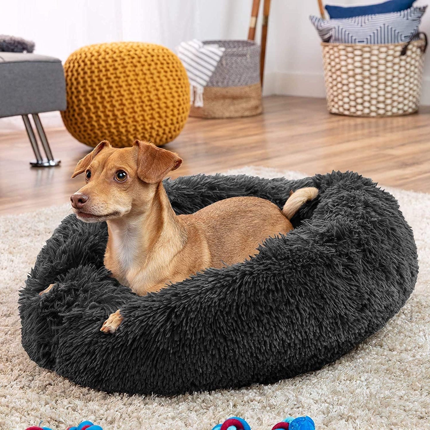 Round Fluffy Soft Pet Cat Dog Bed