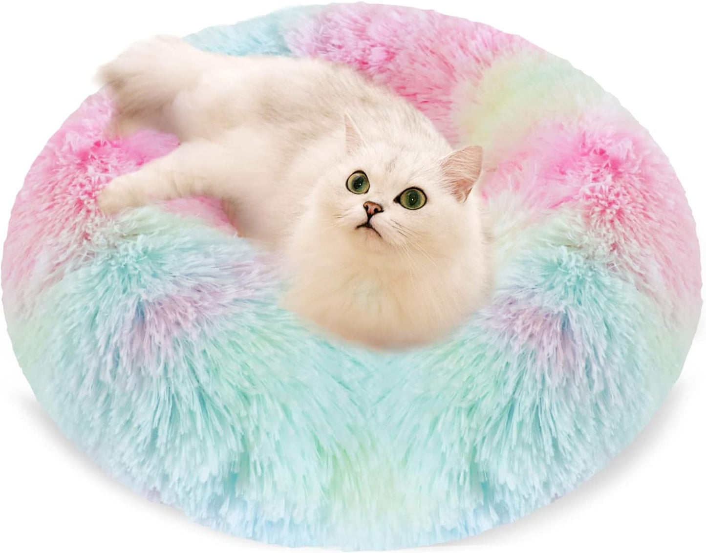 Round Fluffy Soft Pet Cat Dog Bed