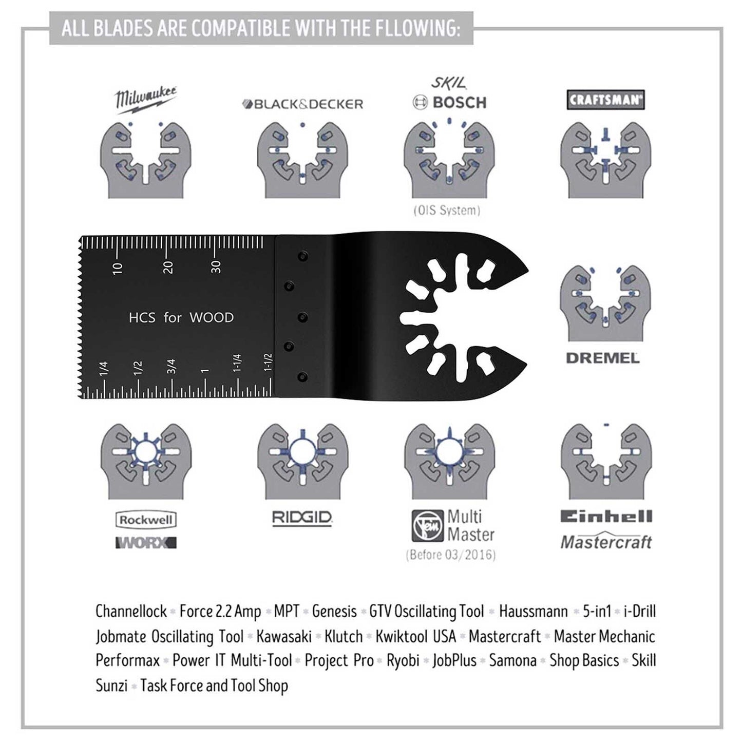 Oscillating Saw Blade Multi Tool Blade (Pack of 20)