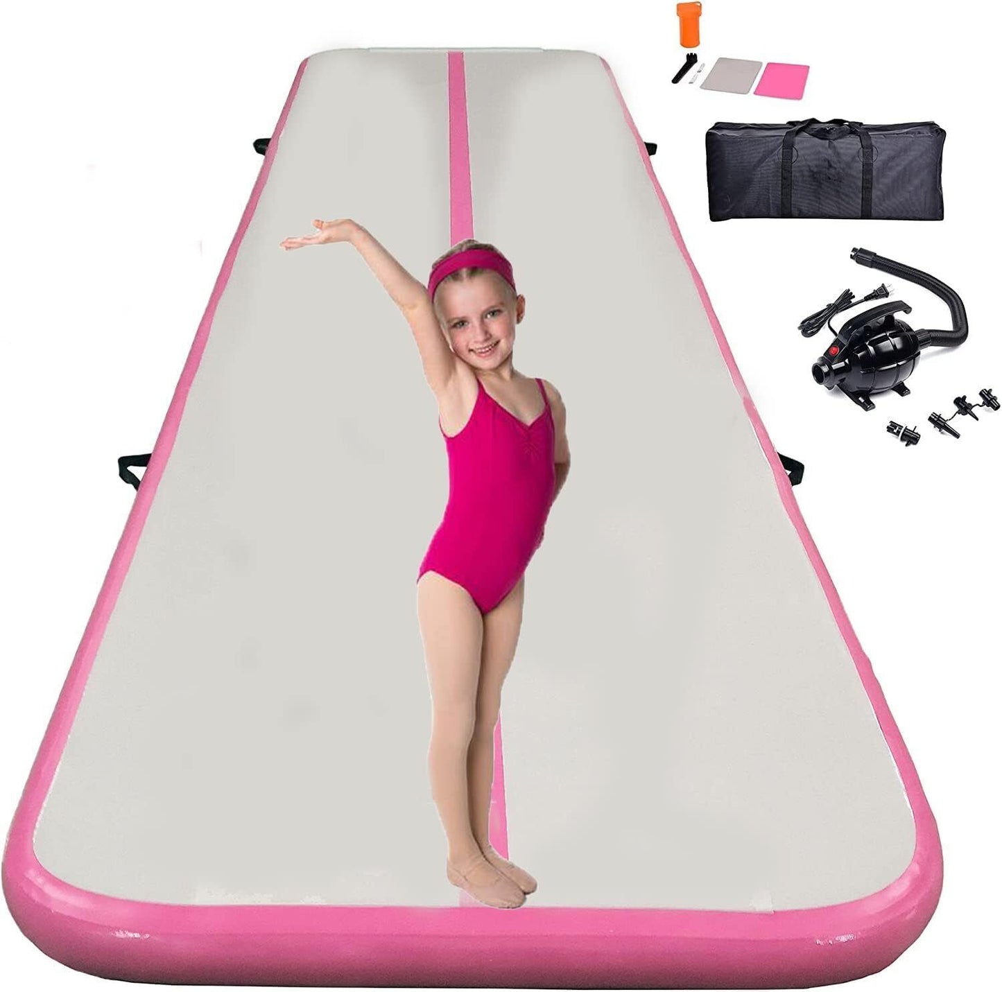 Air Track Inflatable Gymnastics Mat (10 feet) with Electric Pump