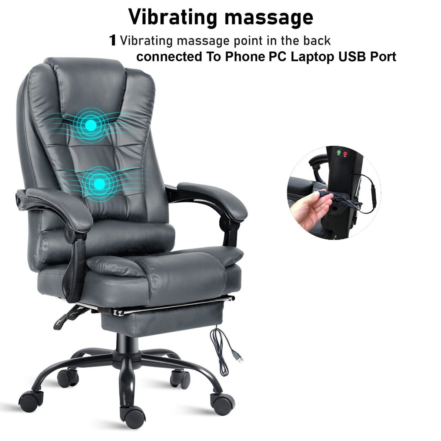 Executive Swivel Recliner Chair With Massager