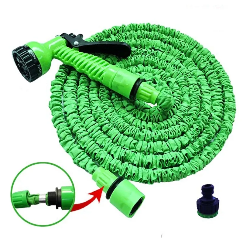 Heavy Duty Expandable Garden Hose Flexiable Pipe 7 Function Spray Gun Water Pipe