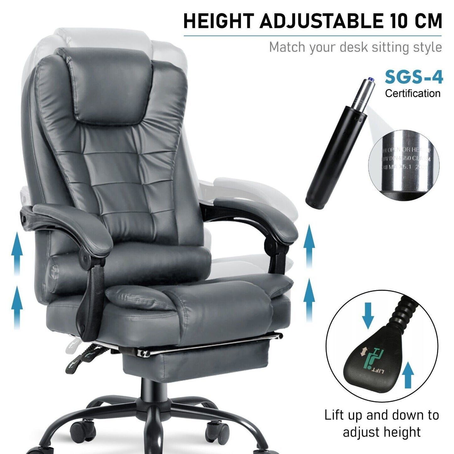 Executive Swivel Recliner Chair With Massager