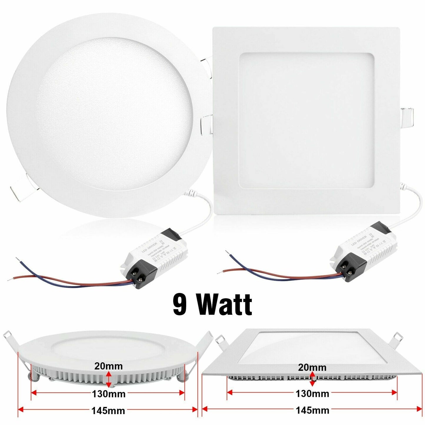 Recessed Ceiling Lights Ultra Slim Round Square Led Downlight Panel Spot Light