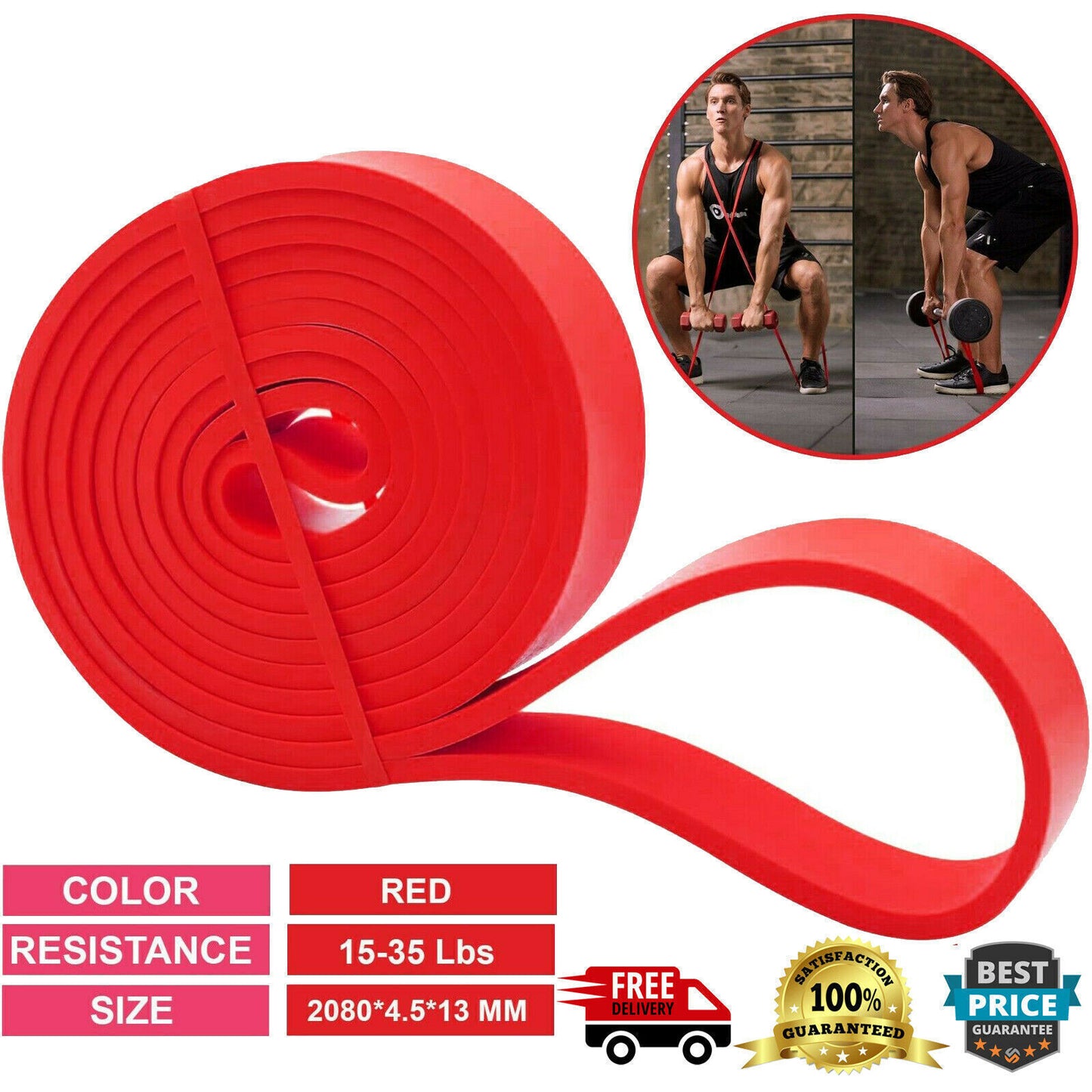 Heavy Duty Resistance Bands Pull Up Set Assisted Exercise Tube Gym Fitness