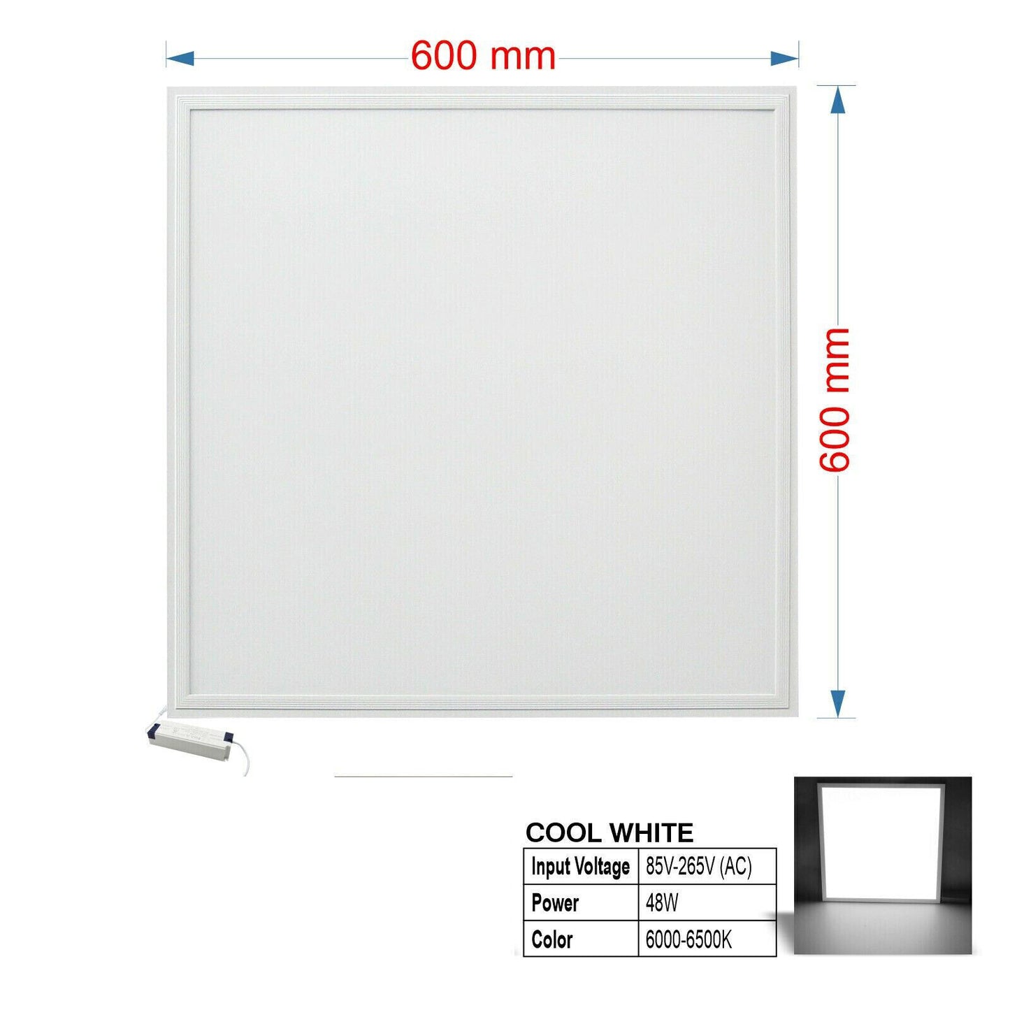 70W 48W LED Panel Lights 600x600 Flat Recessed Ceiling Light