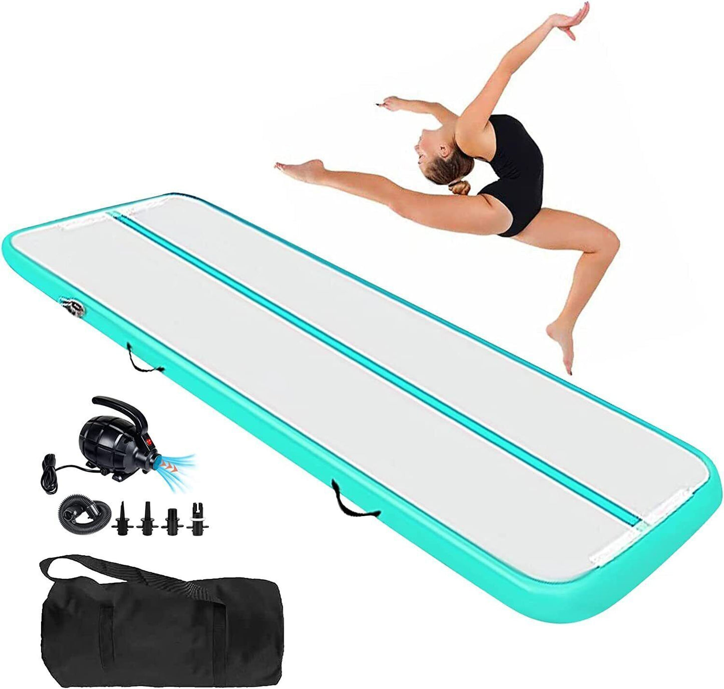 Air Track Inflatable Gymnastics Mat (10 feet) with Electric Pump