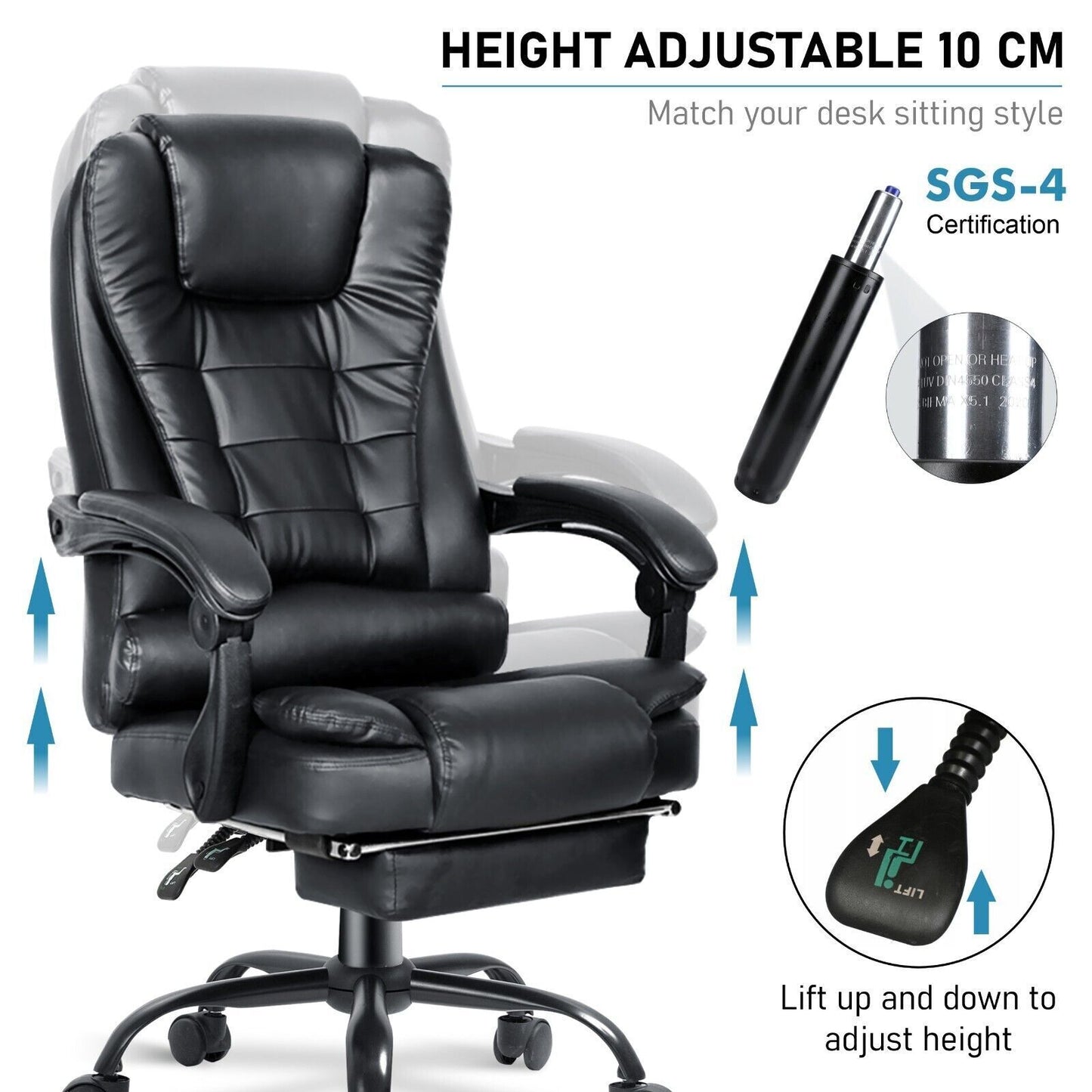 Executive Swivel Recliner Chair With Massager