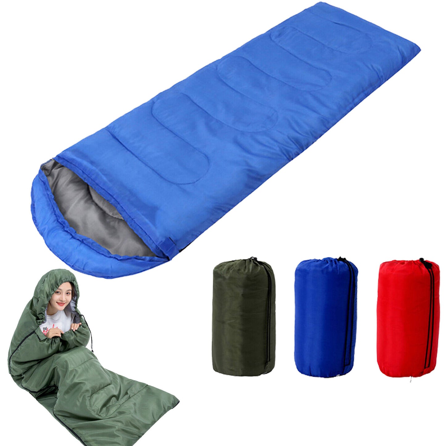 SINGLE ZIP UP ADULT SLEEPING BAG CAMPING