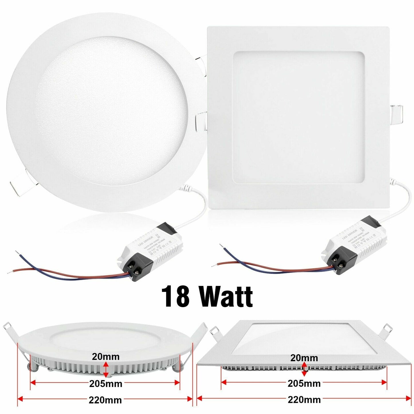 Recessed Ceiling Lights Ultra Slim Round Square Led Downlight Panel Spot Light