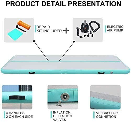 Air Track Inflatable Gymnastics Mat (10 feet) with Electric Pump