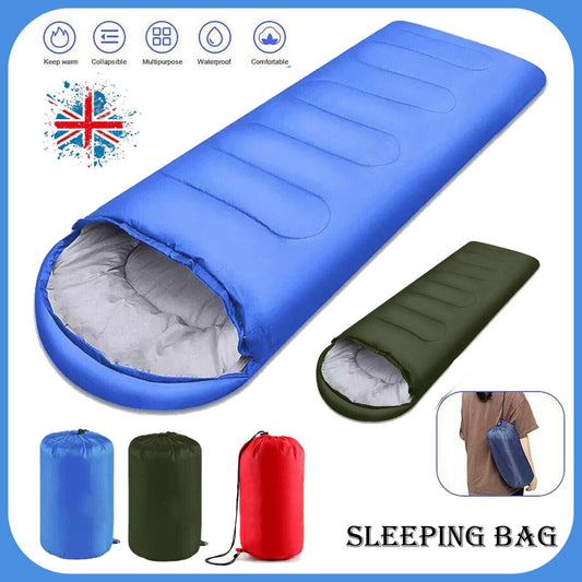 SINGLE ZIP UP ADULT SLEEPING BAG CAMPING