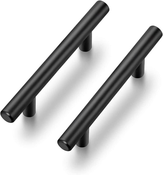 Kitchen Cupboard Cabinet T-Bar Door Handles Brushed Stainless Steel Black in UK