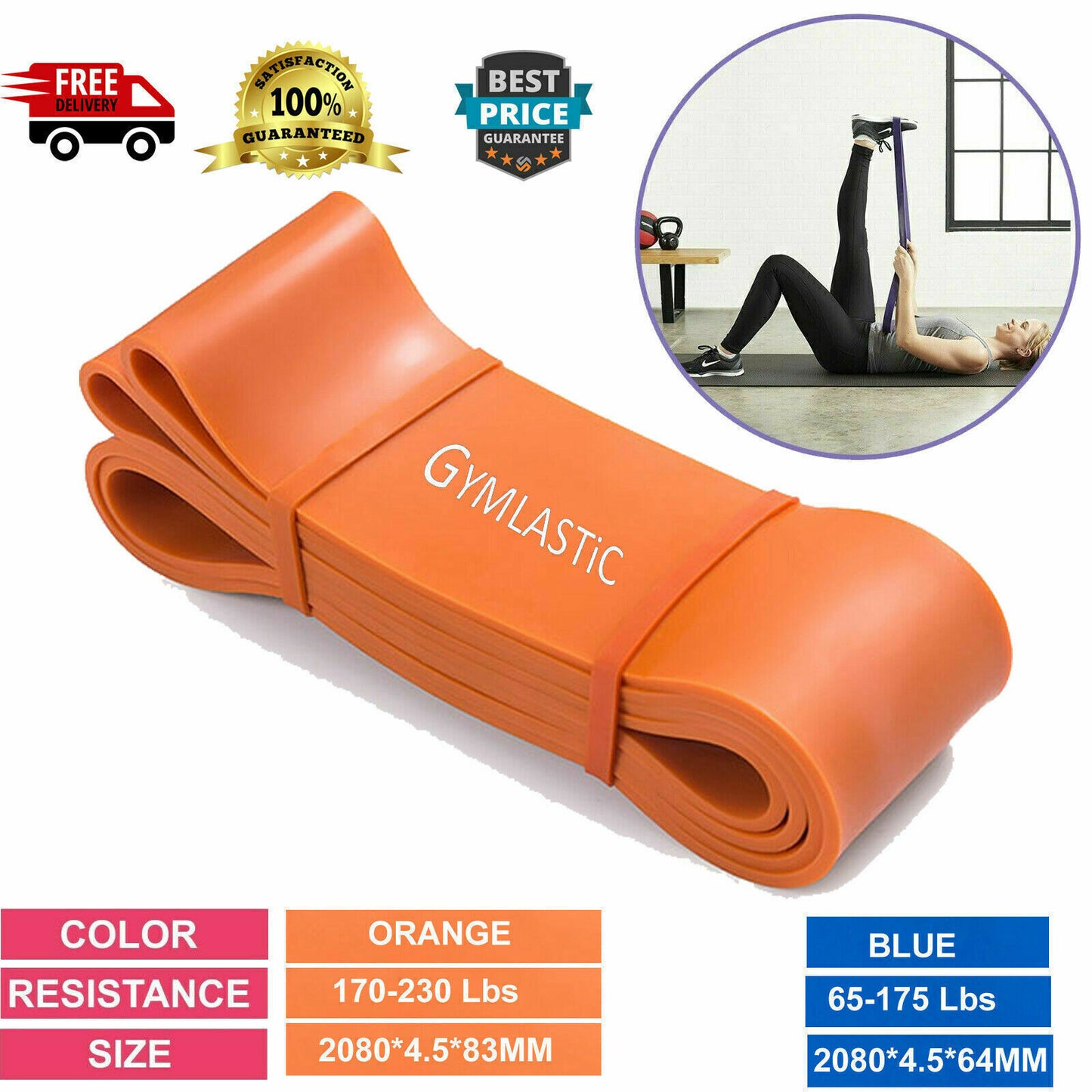 Heavy Duty Resistance Bands Pull Up Set Assisted Exercise Tube Gym Fitness