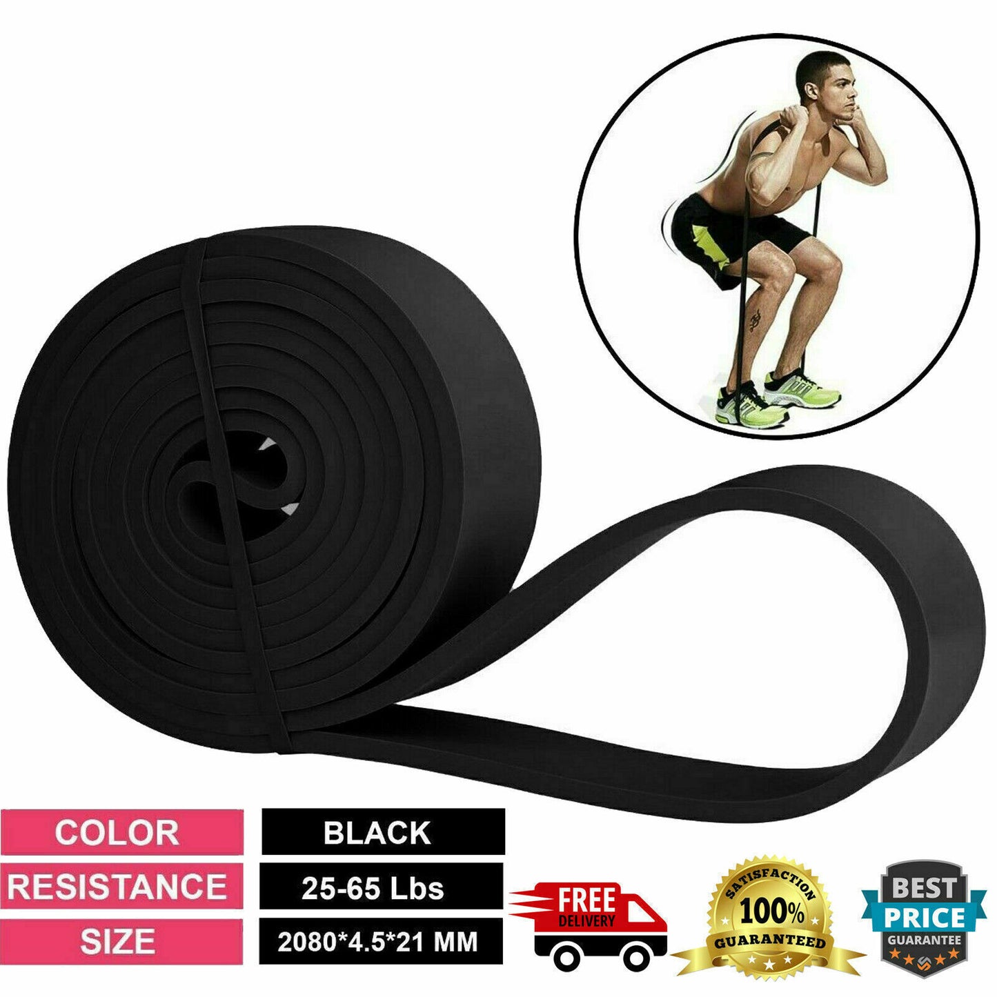 Heavy Duty Resistance Bands Pull Up Set Assisted Exercise Tube Gym Fitness