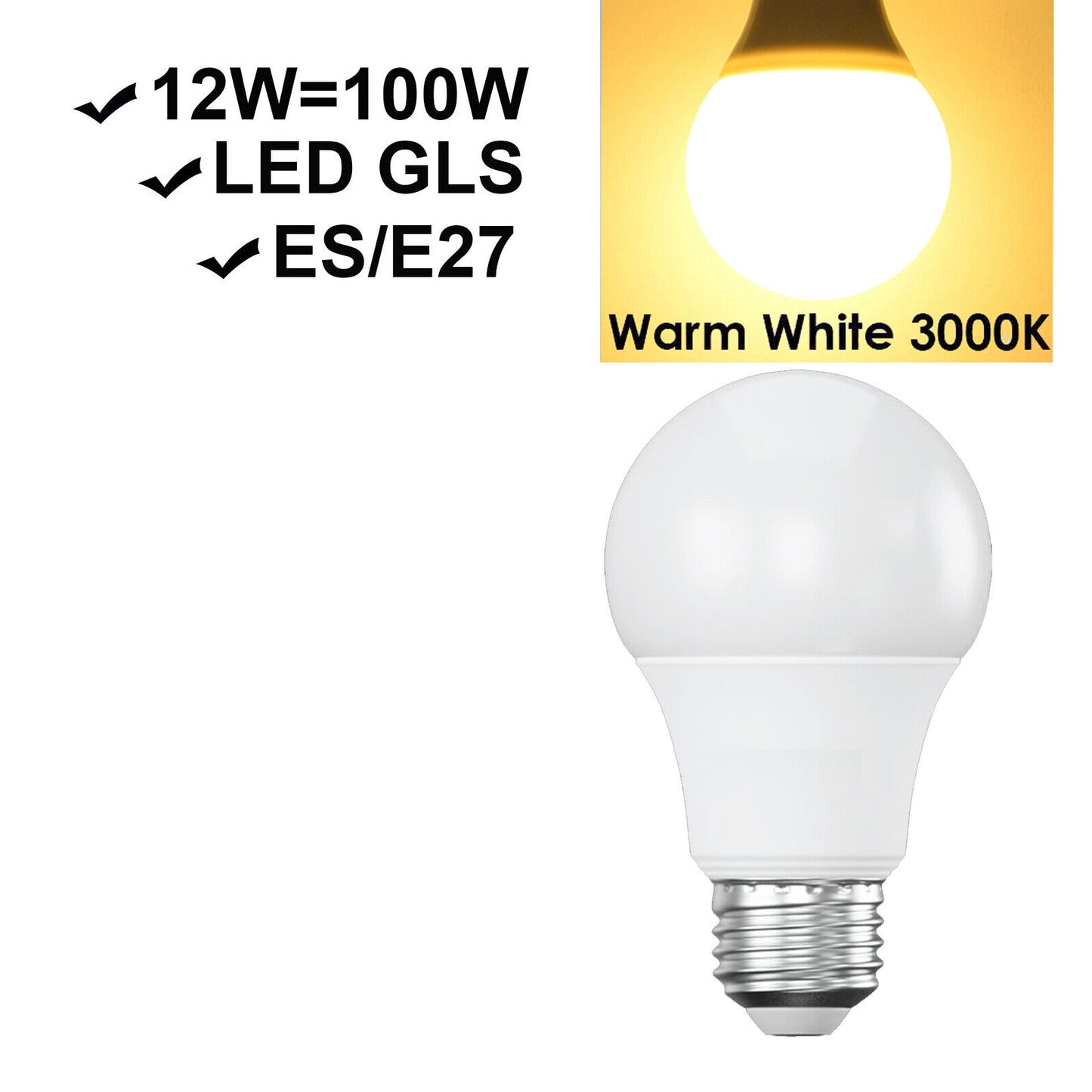 B22 Bayonet GLS LED Bulbs (Pack of 10)