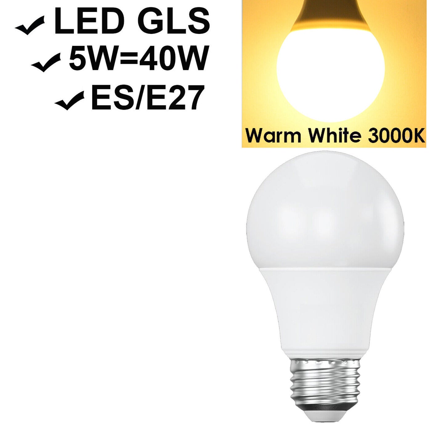 B22 Bayonet GLS LED Bulbs (Pack of 10)