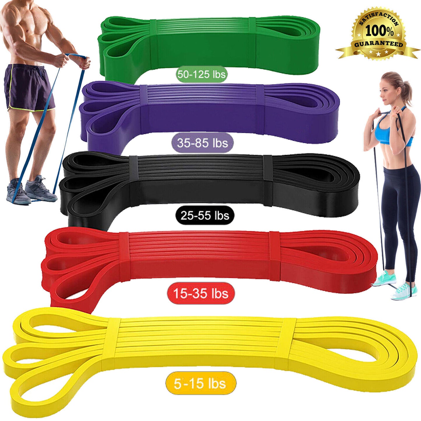 Heavy Duty Resistance Bands Pull Up Set Assisted Exercise Tube Gym Fitness