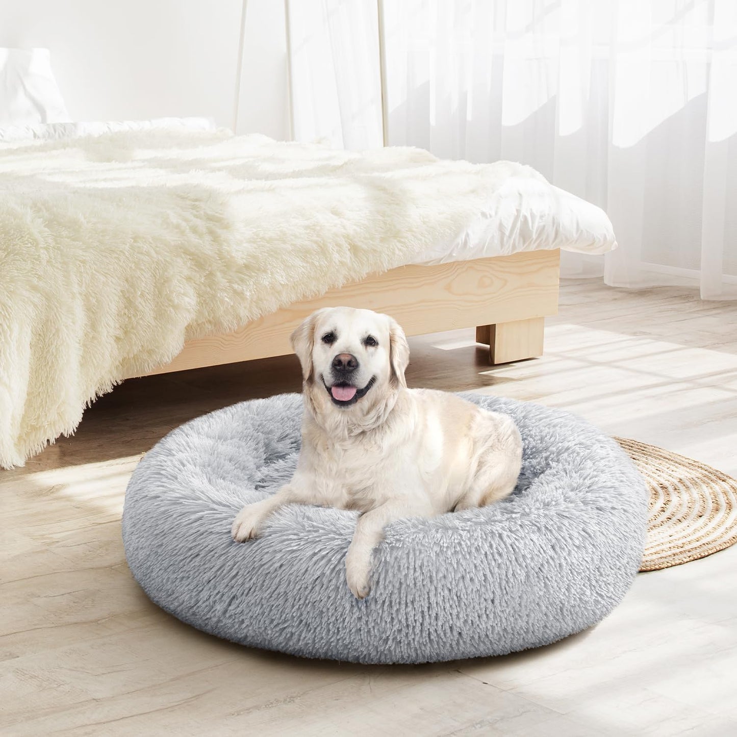 Round Fluffy Soft Pet Cat Dog Bed