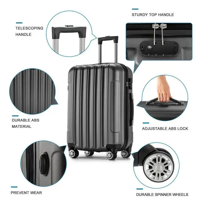 13/20/24/28" ABS Hard Shell Suitcase Set 4