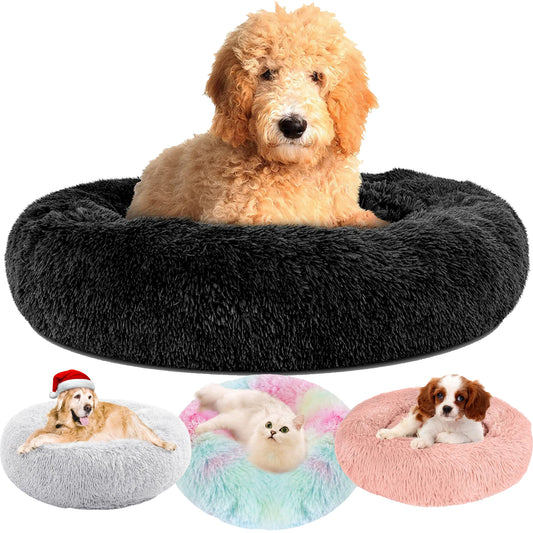 Round Fluffy Soft Pet Cat Dog Bed