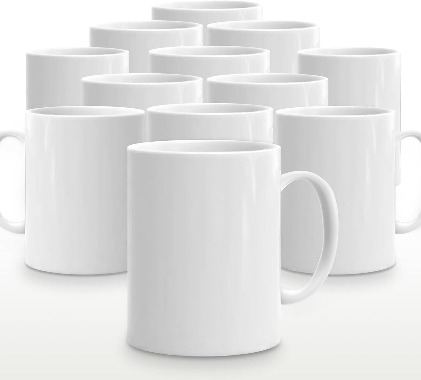 (Pack of 36) Sublimation Mugs 11oz White Large Handle + Gift Box