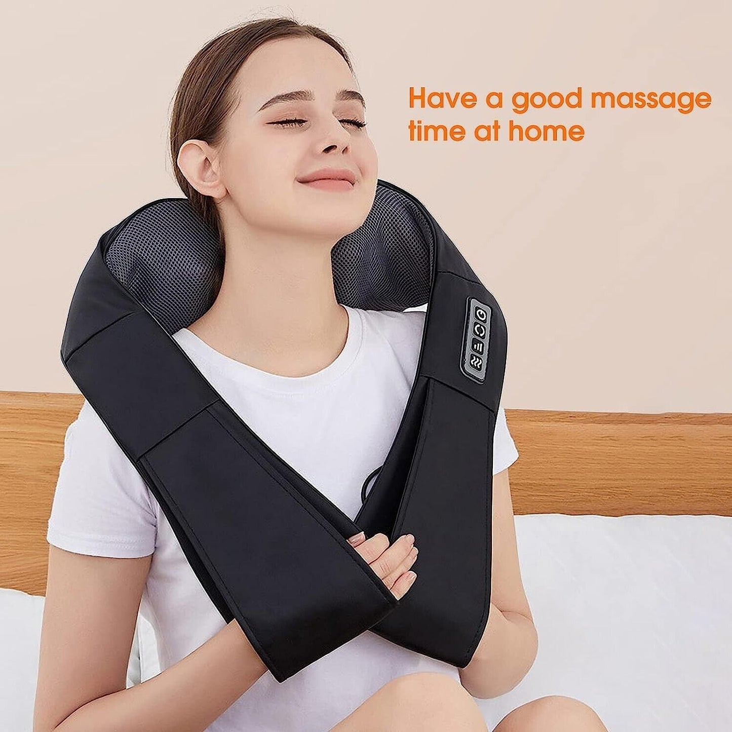 Electric Neck massager With Heat Shoulder Back Shiatsu Kneading Home Car Office