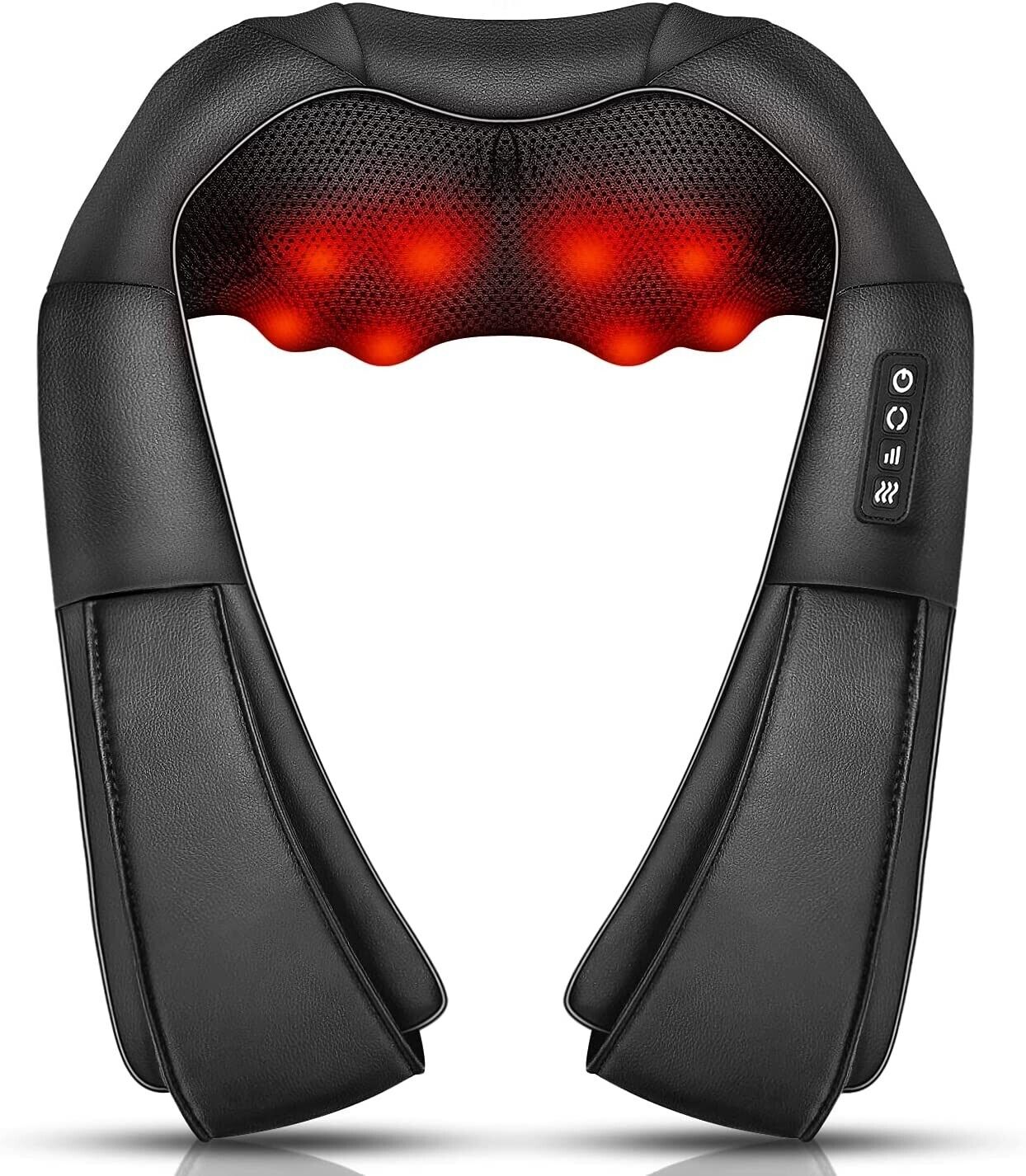 Electric Neck massager With Heat Shoulder Back Shiatsu Kneading Home Car Office